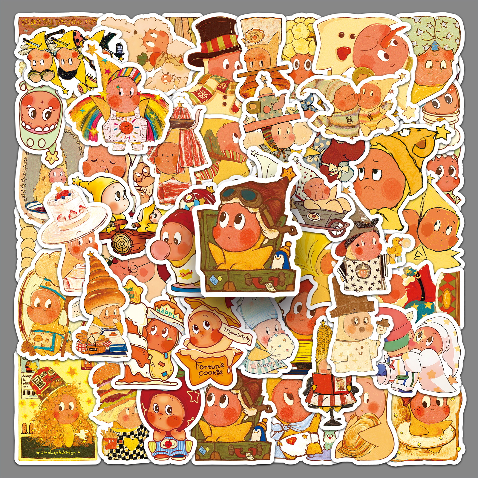 50张Twinkle Twinkle星星人可爱贴纸治愈系卡通防水装饰吉他贴纸