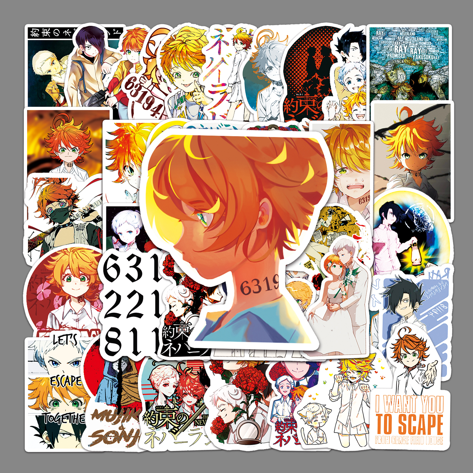 50张约定梦幻岛卡通diy贴纸