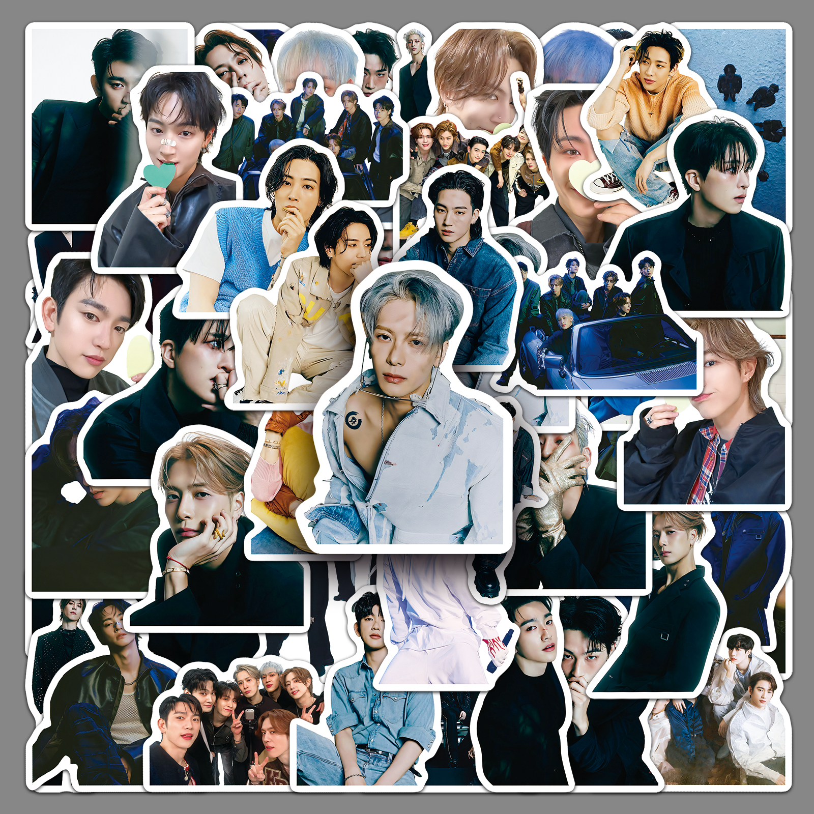 50张男团GOT7贴纸王嘉尔崔荣宰明星周边防水装饰手账本手机壳贴画