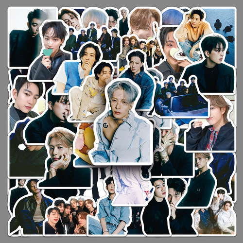 50张男团GOT7贴纸王嘉尔崔荣宰明星周边防水装饰手账本手机壳贴画