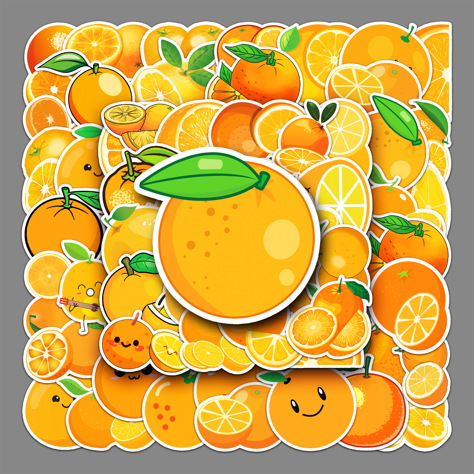 手账本贴纸橙子卡通水果防水装饰