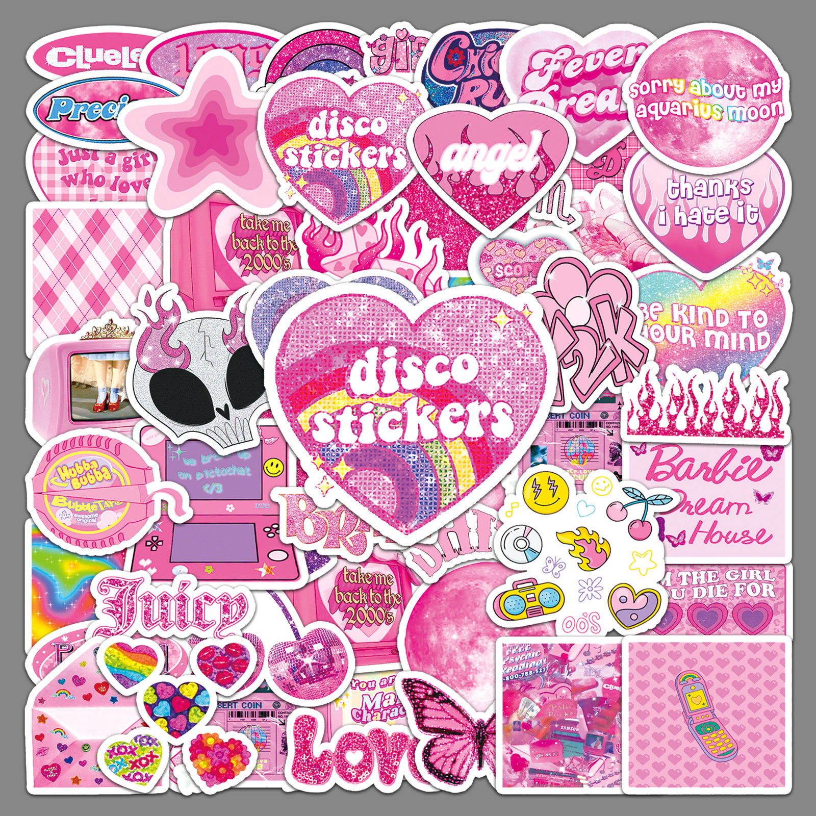 50张y2k贴纸小尺寸卡通可爱少女心防水涂鸦贴画笔记本手账diy贴画