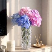 轻奢仿真绣球花仿真花高级感逼真绢花客厅装 饰花摆件高档假花摆设