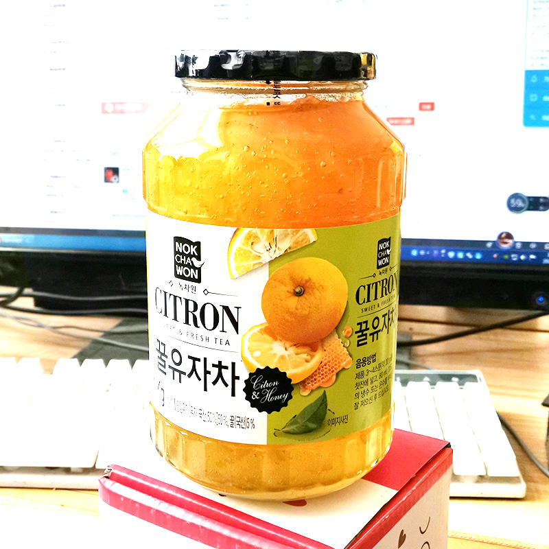 【包邮】韩国进口绿茶园蜂蜜柚子茶冲饮 韩式果味茶蜜炼茶1kg/瓶