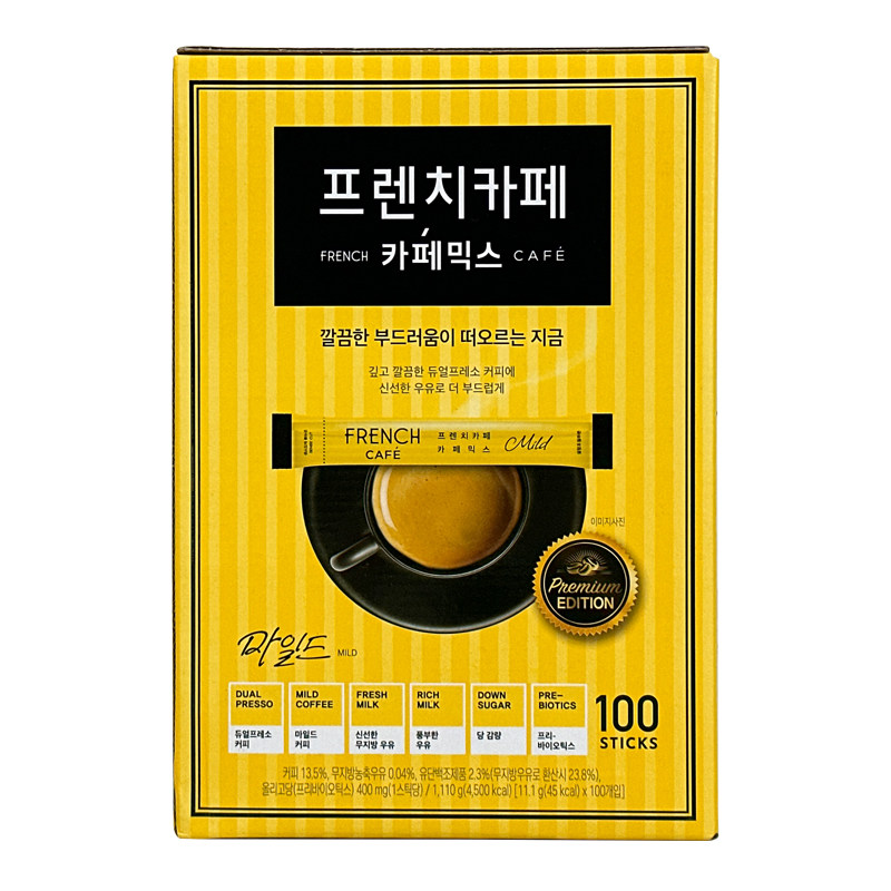 韩国进口南洋FRENCH南阳法式三合一咖啡粉速溶咖啡20/100条礼盒装