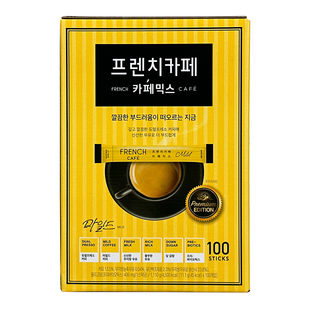 100条礼盒装 韩国进口南洋FRENCH南阳法式 三合一咖啡粉速溶咖啡20