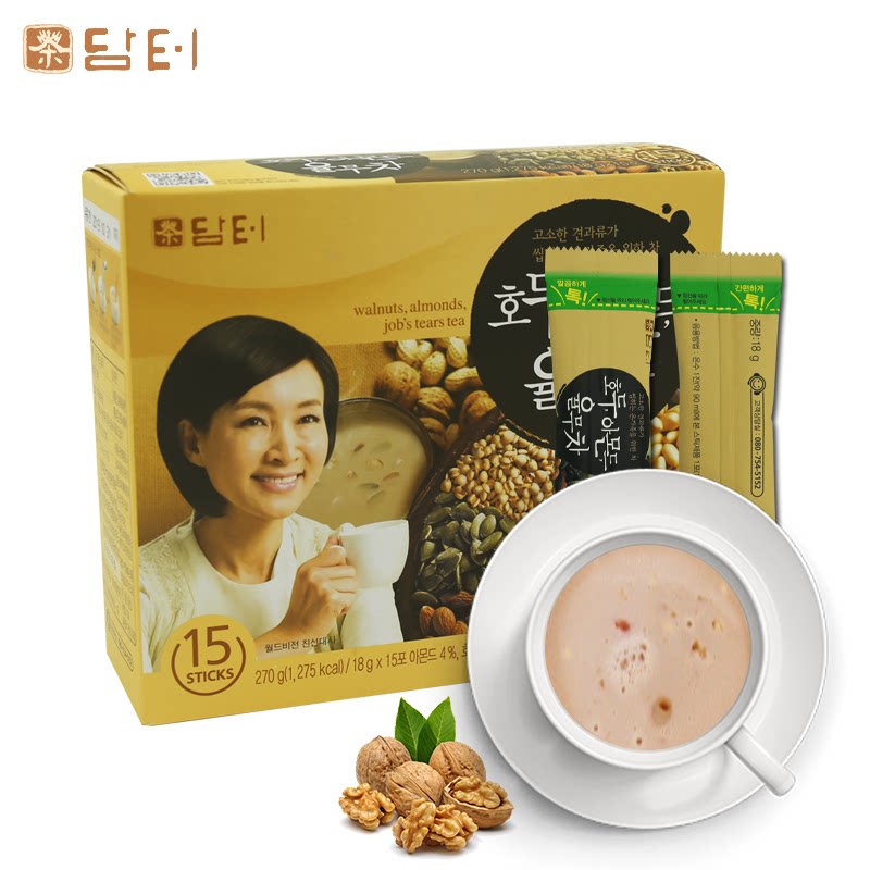 韩国进口丹特八宝茶五谷茶坚果薏米营养粉八宝茶营养早餐15条/盒