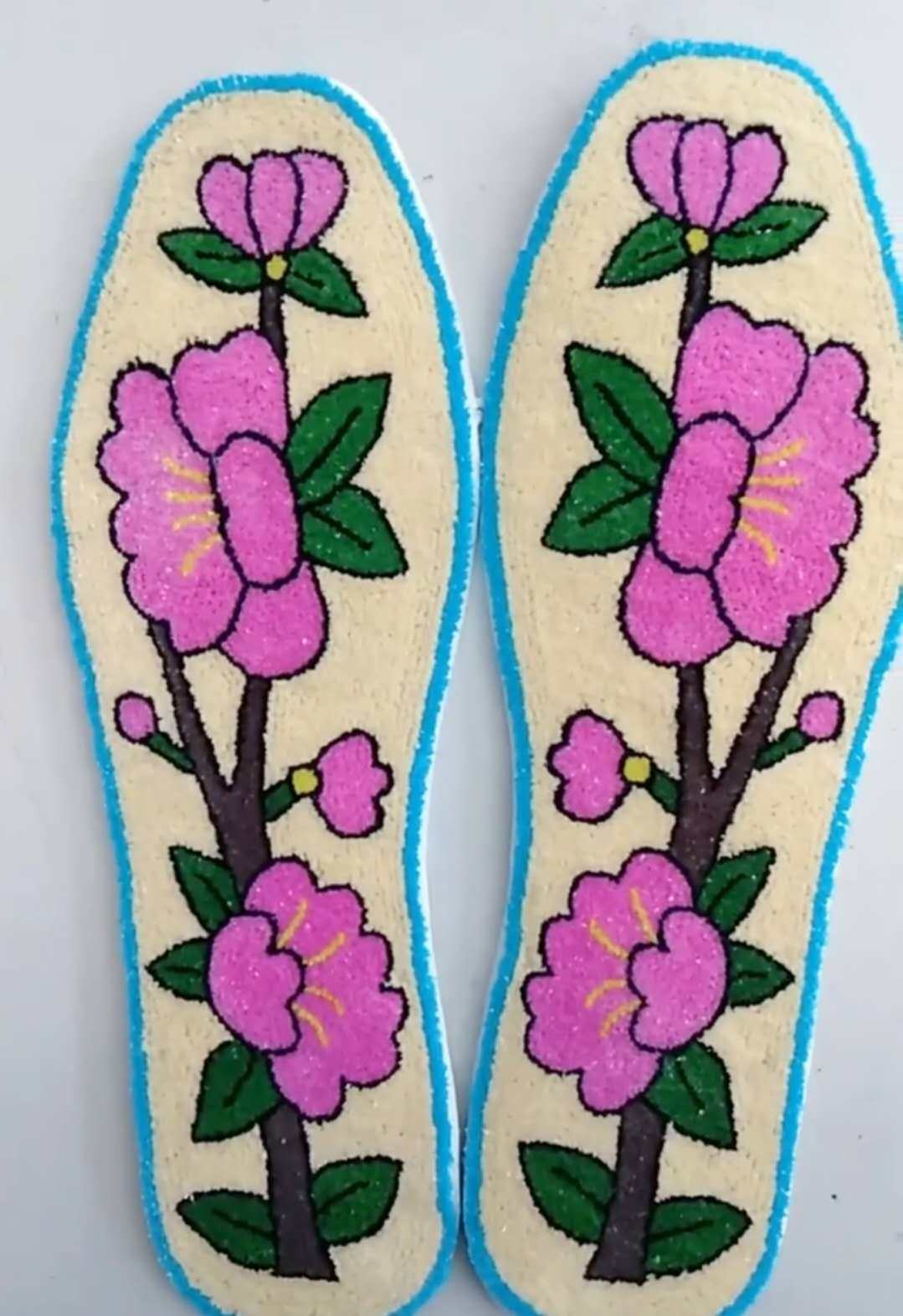 纯手工加工千层底割绒割花绣花鞋垫半成品手工纳鞋垫棉布鞋垫带网