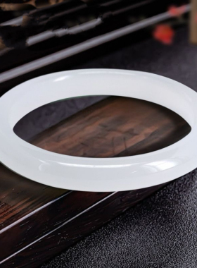 女款一级白月光奢华纯天然玉髓手镯清冷白月光