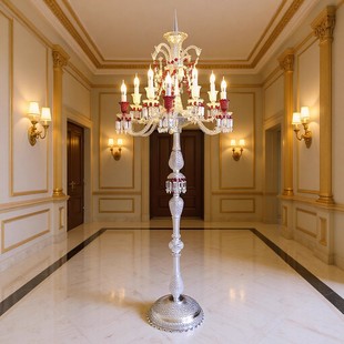 新款欧式奢华水晶落地灯酒店婚庆宴会厅落地灯客厅灯具灯饰摆件灯
