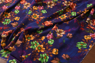 24姆米重磅全真丝双绉面料1.14米宽国色天香系列129元 一米桑蚕丝