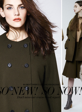 胡胡布店全毛羊绒系列军绿色双面羊绒双层羊绒大衣布料209元一米