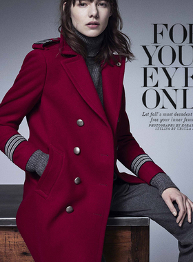 大衣布料面料/好品质双层羊绒红色1.5米宽169元/米