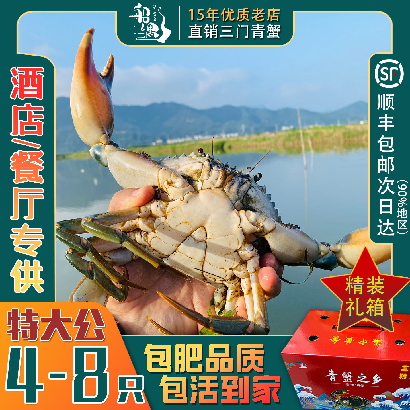 船遇三门青蟹特大公蟹 肉蟹 腌仔蟹 酒店餐馆专供 野生超大公母蟹