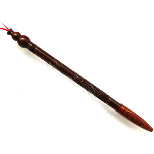 宝宝百天 胎毛纪念品胎毛笔 紫檀银丝带帽富贵满堂 花开富贵