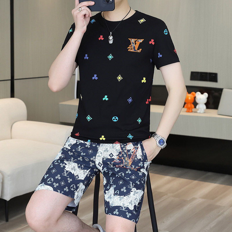 欧货轻奢2026新款夏季男士睡衣短袖短裤休闲时尚家居服套装可外穿