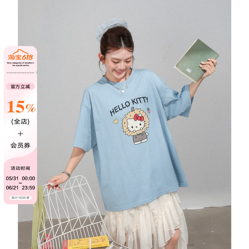 2026超火减龄t恤大码女装宽松显瘦韩版胖mm慵懒卡通印花短袖上衣