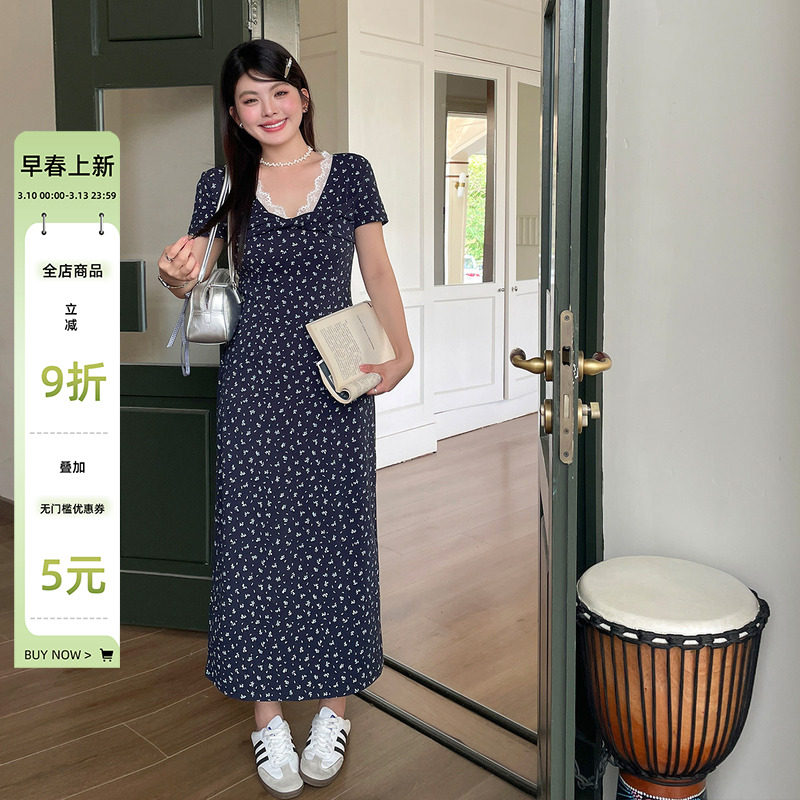 2025新款女装夏季碎花温柔韩系气质裙子大码胖mm巨好看减龄连衣裙