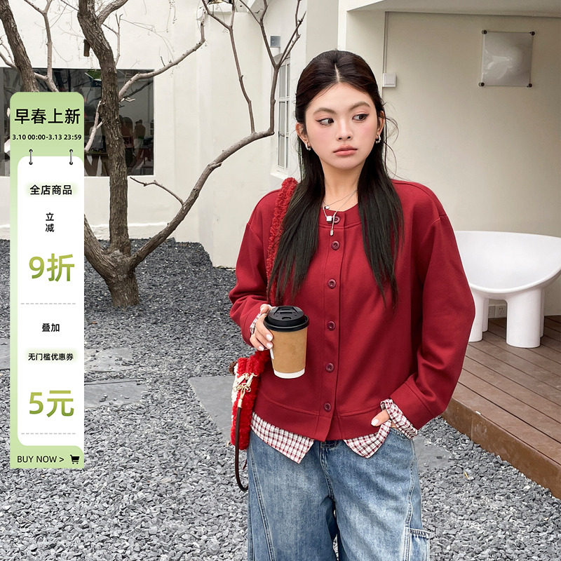 2025秋季绝美巨好看卫衣外套女大码胖mm设计感显瘦假两件开衫上衣