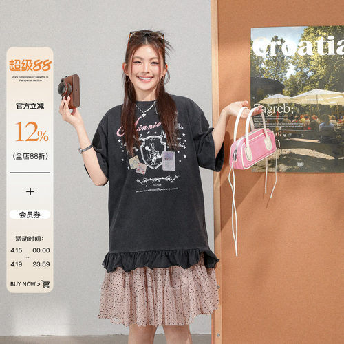 设计感小众短袖T恤女生大码女装