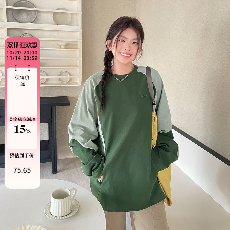 早秋薄款上衣t恤女2025新款显瘦遮肉大码胖mm独特超好看单穿卫衣