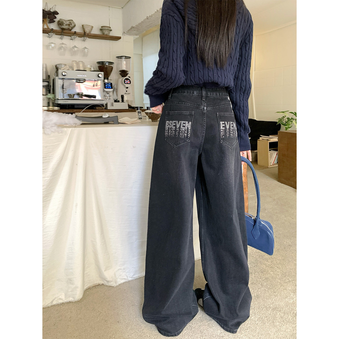 2026春季新款显瘦百搭牛仔裤大码女装梨型身材胖mm辣妹阔腿拖地裤,女装/女士精品,牛仔裤,淘宝优惠券,粉丝福利购,淘宝优惠卷