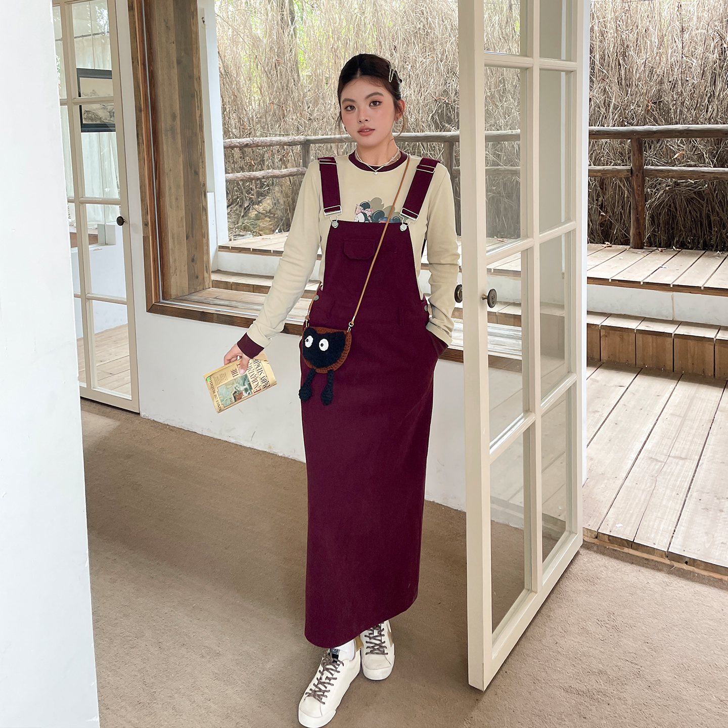 大码女装巨好看的冬装上衣背带裙套装时尚洋气减龄显瘦遮肉两件套