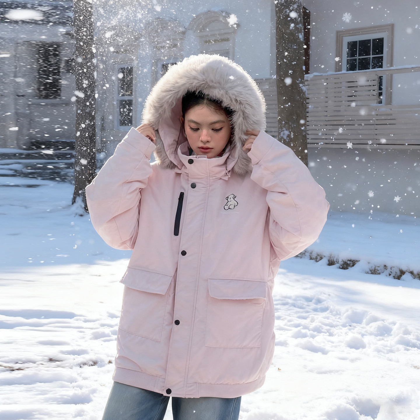 2025深冬独特超好看棉服冬季大码女装胖mm防寒保暖派克大衣厚外套