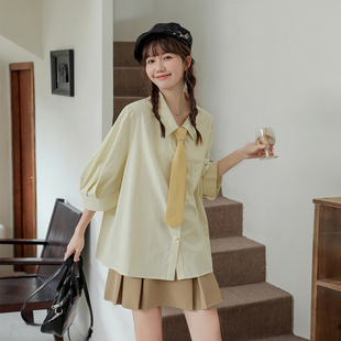 200斤胖mm炸街大码女装新款显瘦遮肉套装绝美小裙子衬衫两件套夏