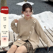 奶呼呼软糯针织衫 绝美穿搭显瘦花朵毛衣春季 上衣 女装 胖mm特大码