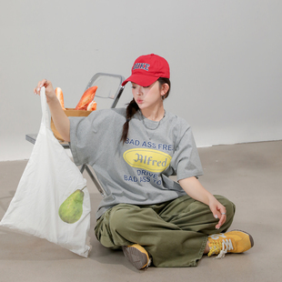 慵懒风短袖 胖mm巨好看穿搭独特漂亮遮肚子t恤上衣女宽松韩版 大码