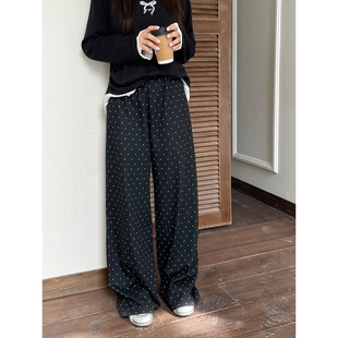 胖mm遮胯显瘦休闲阔腿裤 秋冬新款 女装 子大码 2025独特超好看波点裤