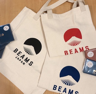 BEAMS JAPAN 2020SS富士山帆布包文艺青年手提帆布包单肩包
