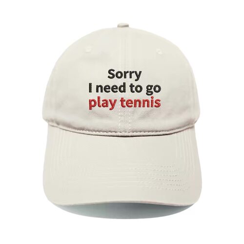 sorry I need to go playtennis刺绣网球帽软顶鸭舌帽遮阳棒球帽