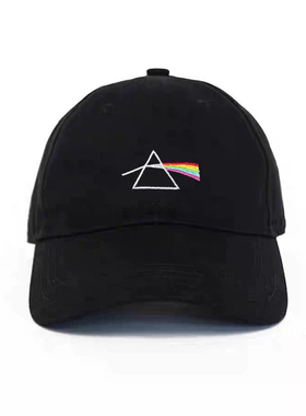 Pink Floyd 月之暗面 刺绣棒球帽 软顶纯棉鸭舌帽 摇滚乐队周边