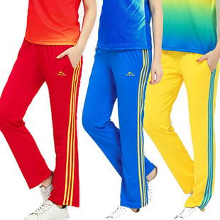 夏季三条杠运动裤长裤中性女男白色广场舞健身操校裤团体裤体操裤