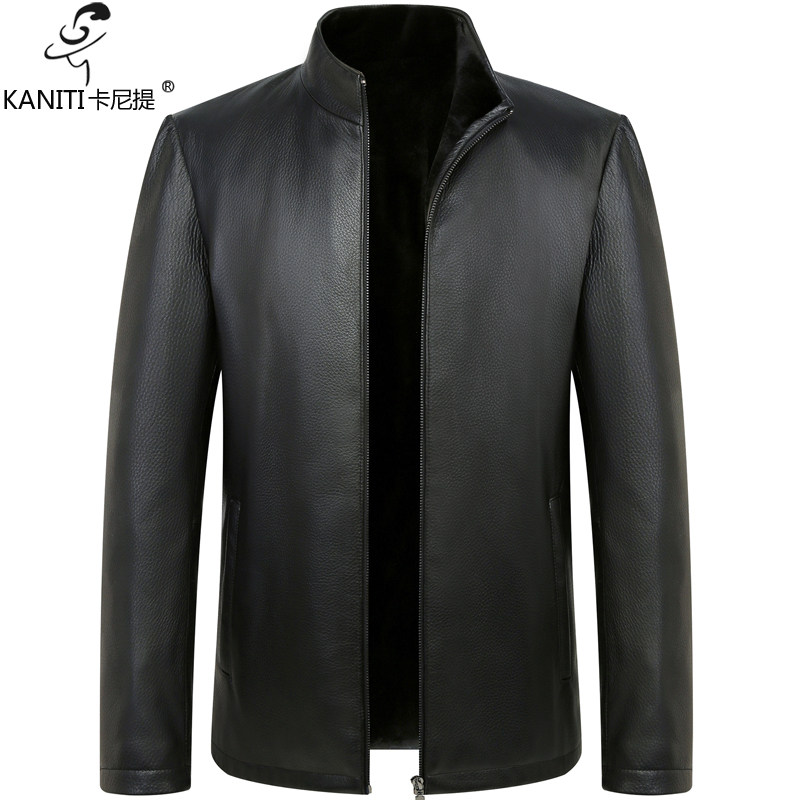 新西兰鹿皮貂绒内胆立领皮夹克