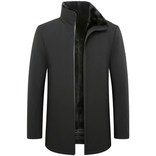冬季 外套 尼克服真皮皮草整貂内胆水貂翻领商务绅士中年爸爸款 男士