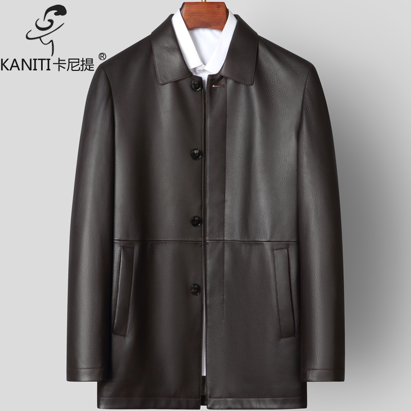 男士真皮皮衣外套翻领商务休闲