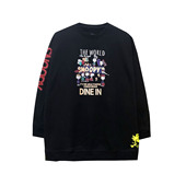 2026新款 黑色趣味可爱印花卫衣女宽松薄毛圈慵懒风显瘦遮肉上衣潮