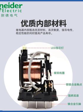 施耐德小型中间继电器24v220vRXM2LB2BD电磁继电器4LB2BD 4AB2P7