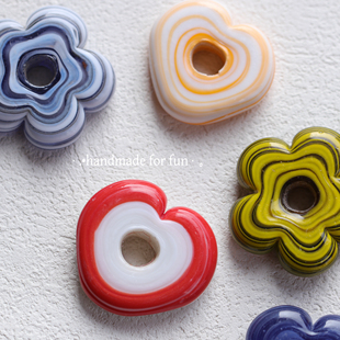 花朵尼泊尔花片进口手工琉璃光面diy原材料大孔散珠C 55mm大码