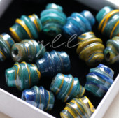 新品 .进口手工琉璃尼泊尔外贸珠手绘diy原材料大孔散珠