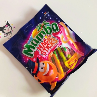 新品德国进口Mamba魔法棒形混合水果味软糖果汁奶糖儿童零食糖果