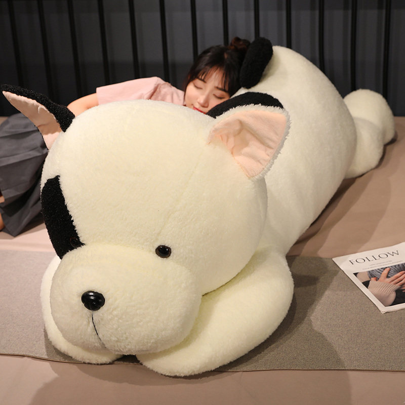 趴趴狗长条抱枕女生睡觉毛绒玩具爱心斗牛犬娃娃男玩偶情人节礼物