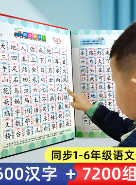 识字书幼儿认字会说话的识字大王3600字手指点读发声书有声儿童早教语音认字神器学前幼儿园宝宝学汉字认知启蒙教材趣味卡片3000字
