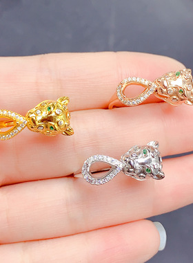 925银三色戒指空托水滴形5x7