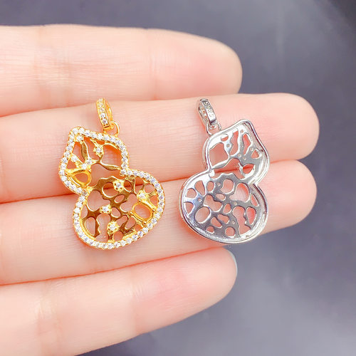 925银双色手链空托椭圆形3x4m