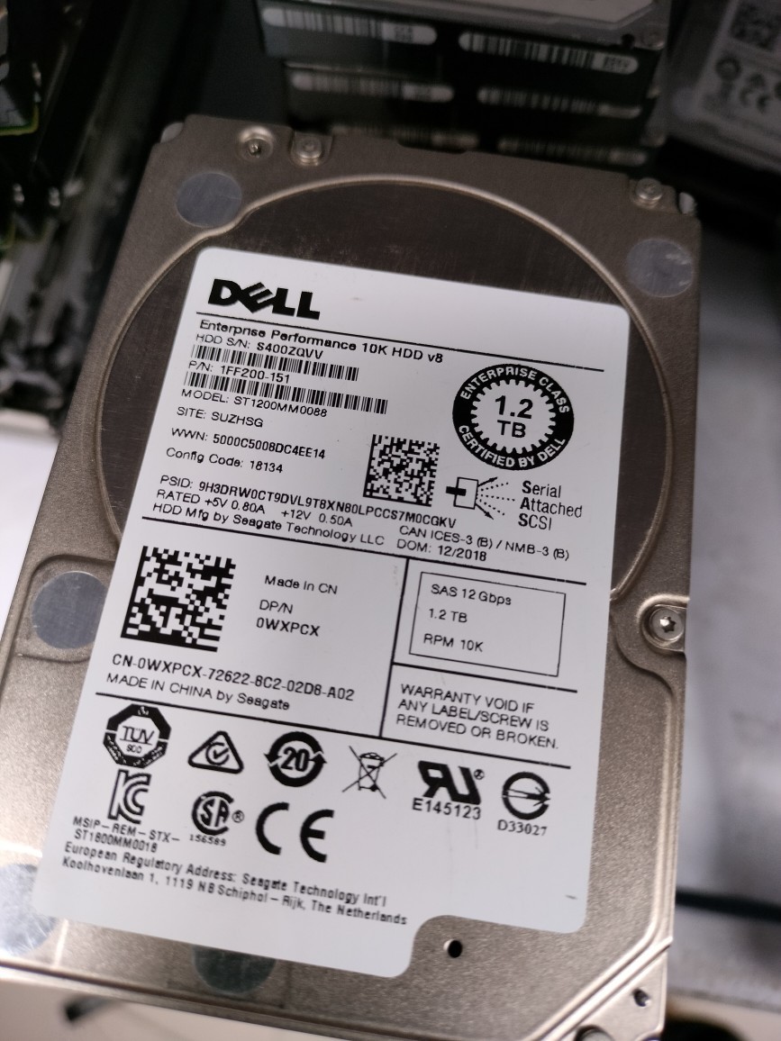 Dell/戴尔 1.2T SAS 10K 12GB ST1200MM0088 WXPCX 现货