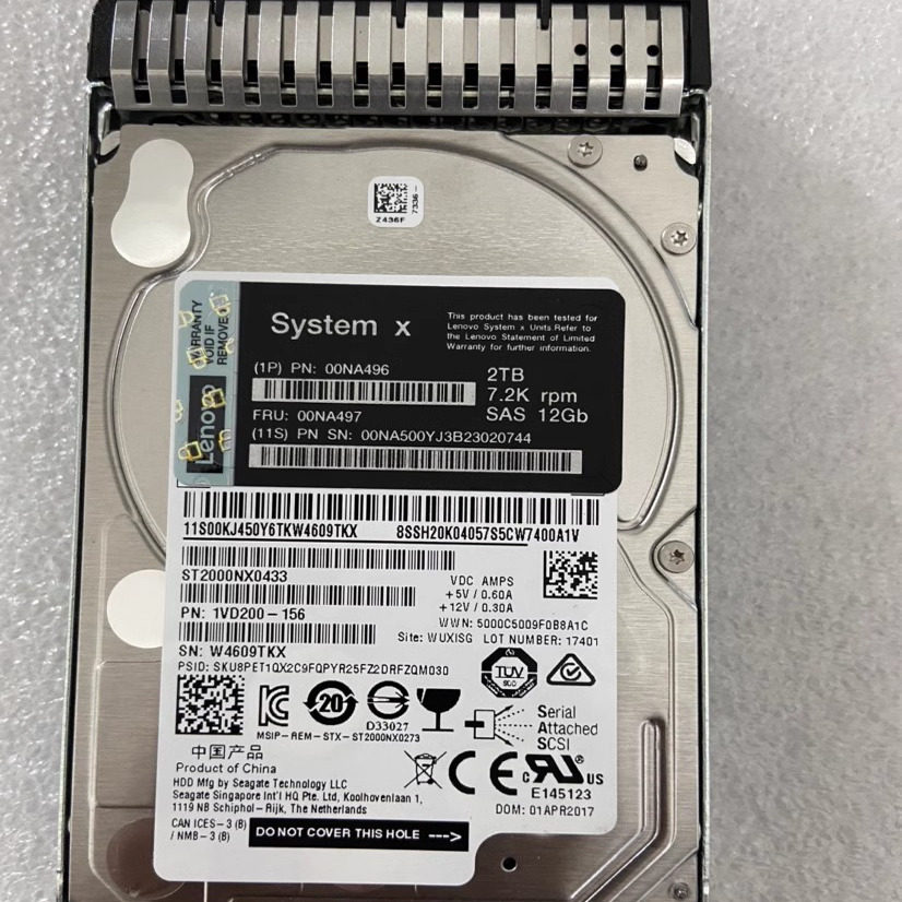 Lenovo/联想 00NA497 00NA496 00NA500 2T SAS 12G 2.5寸硬盘